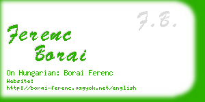 ferenc borai business card